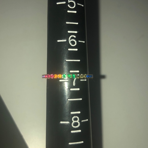 Bauble bar rainbow CZ eternity band stacking ring - Picture 7 of 8